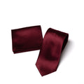 Burgundy tie and matching pocket square
