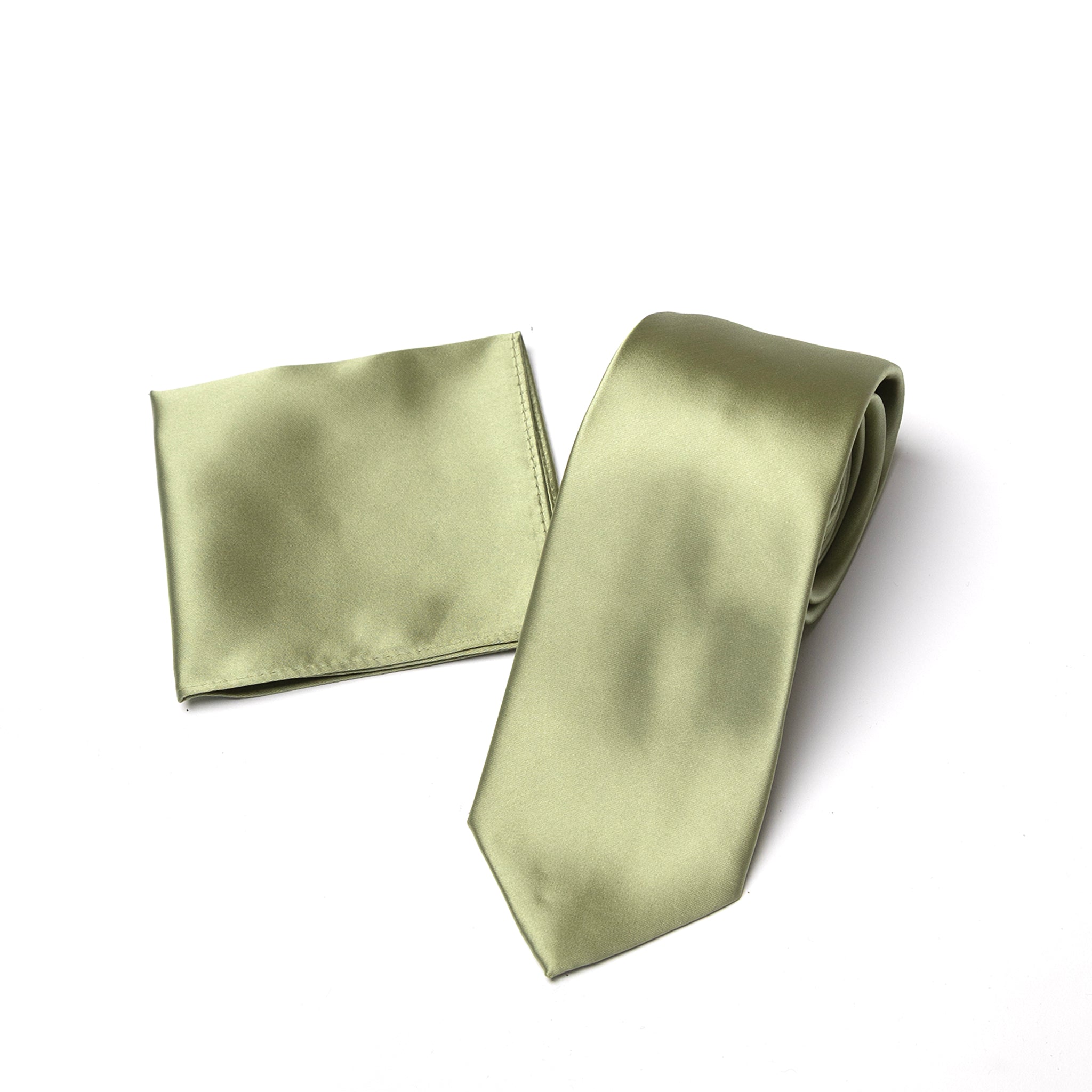Pistachio tie and matching pocket square