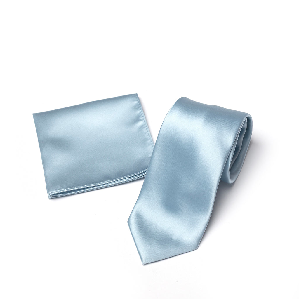 Light Blue tie and matching pocket square