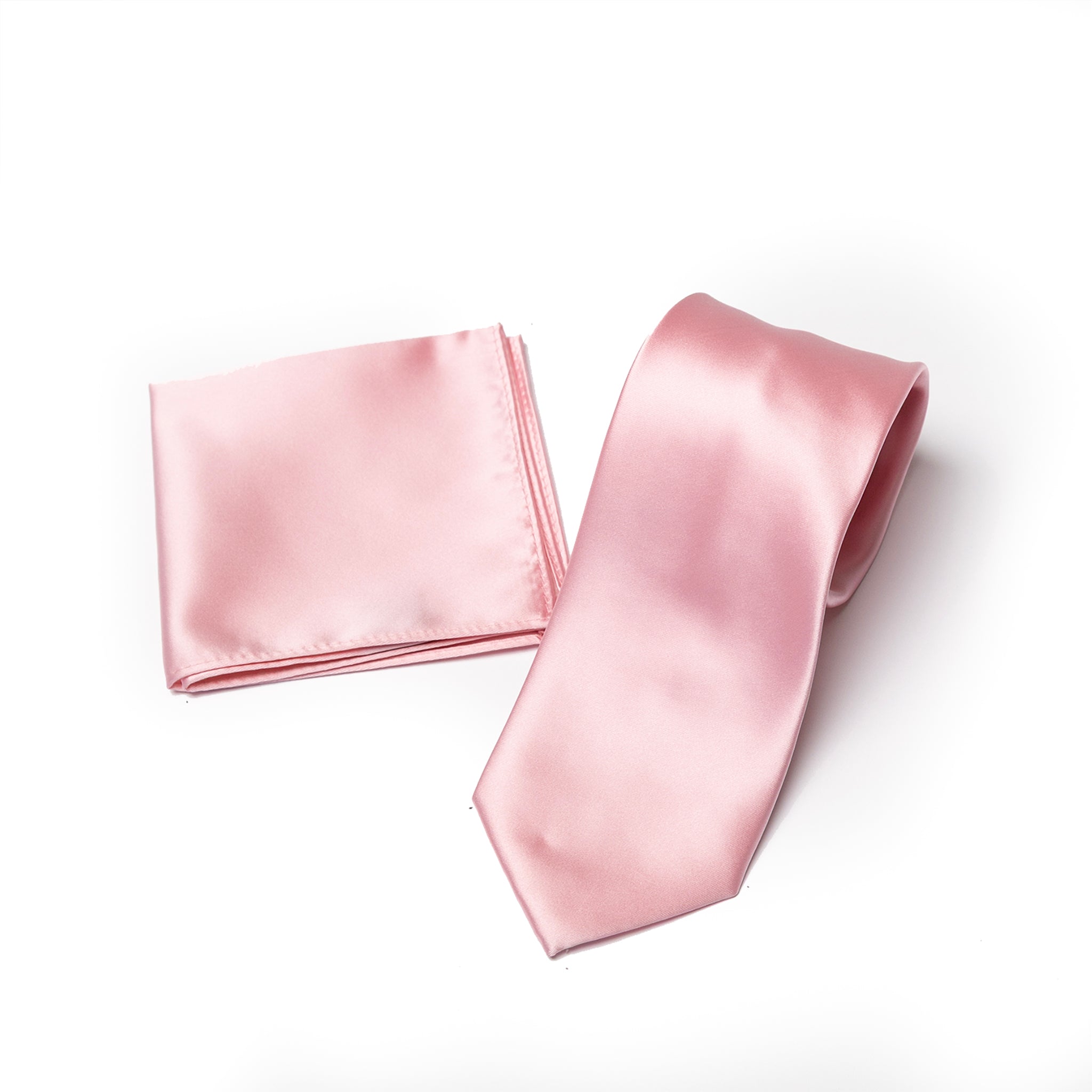 Pink tie and matching pocket square