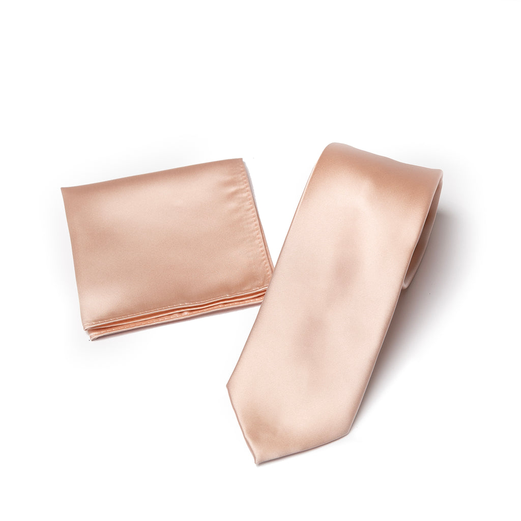 Blush Pink tie and matching pocket square