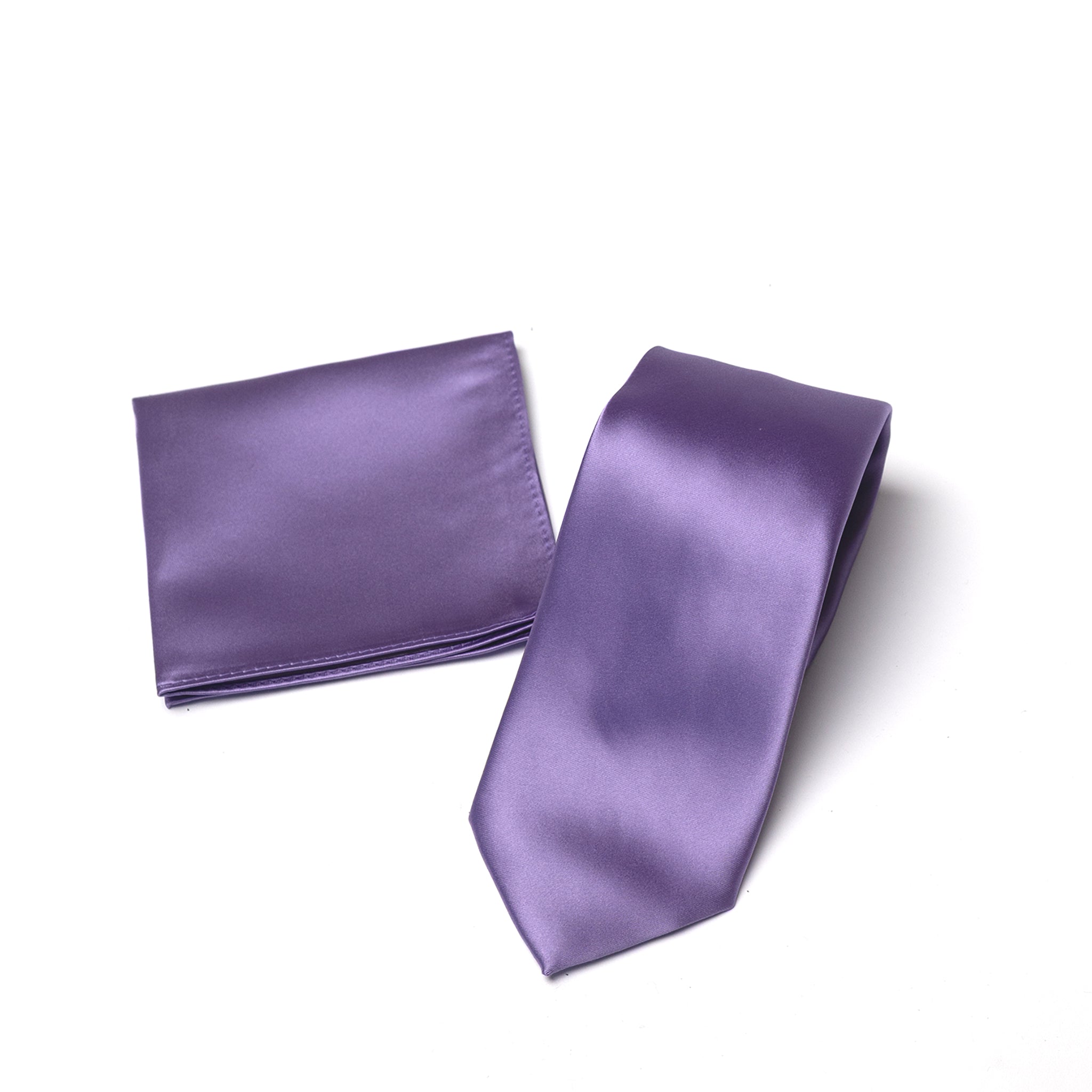Dark Lavender tie and matching pocket square