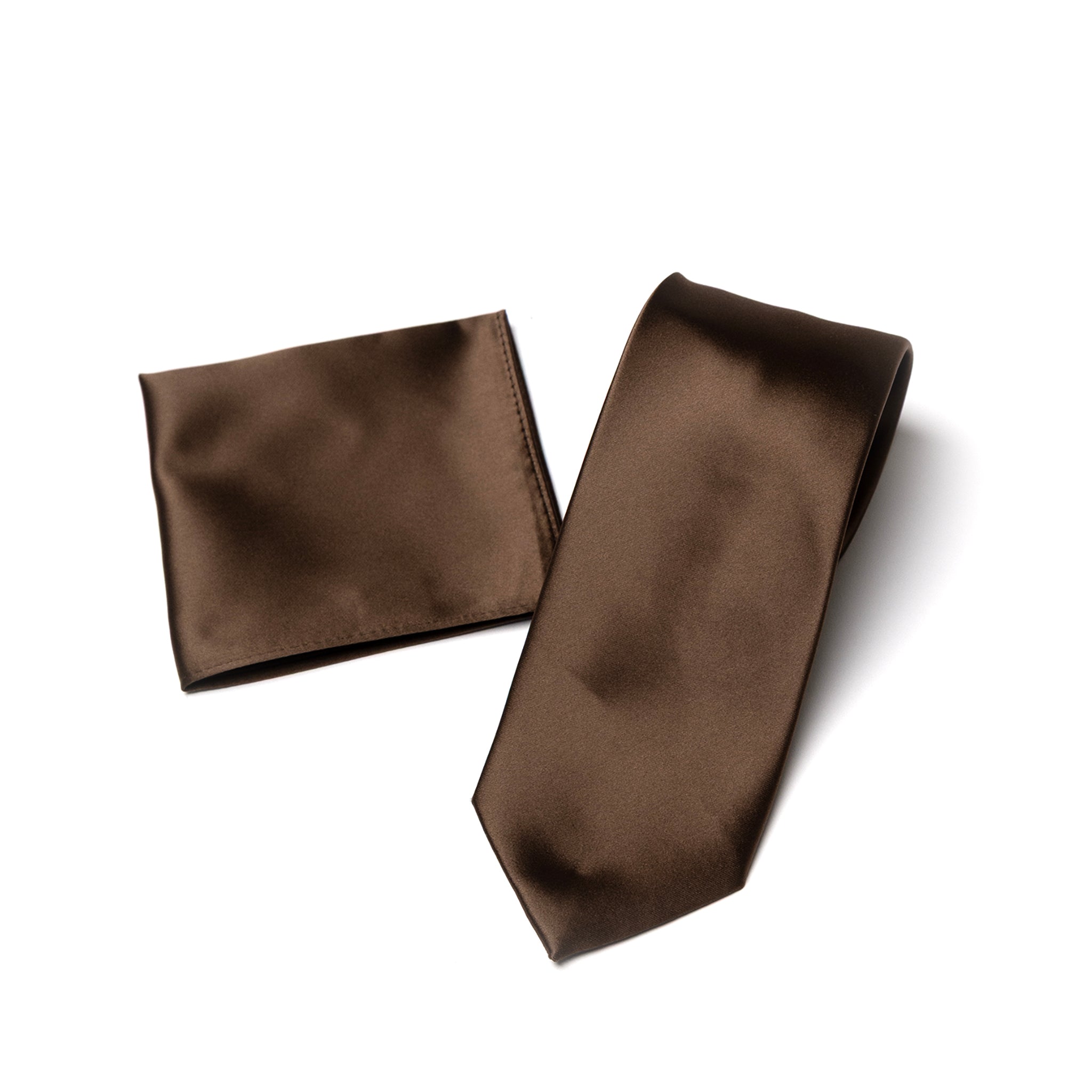 Bronze tie and matching pocket square