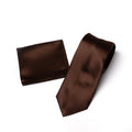 Walnut tie and matching pocket square