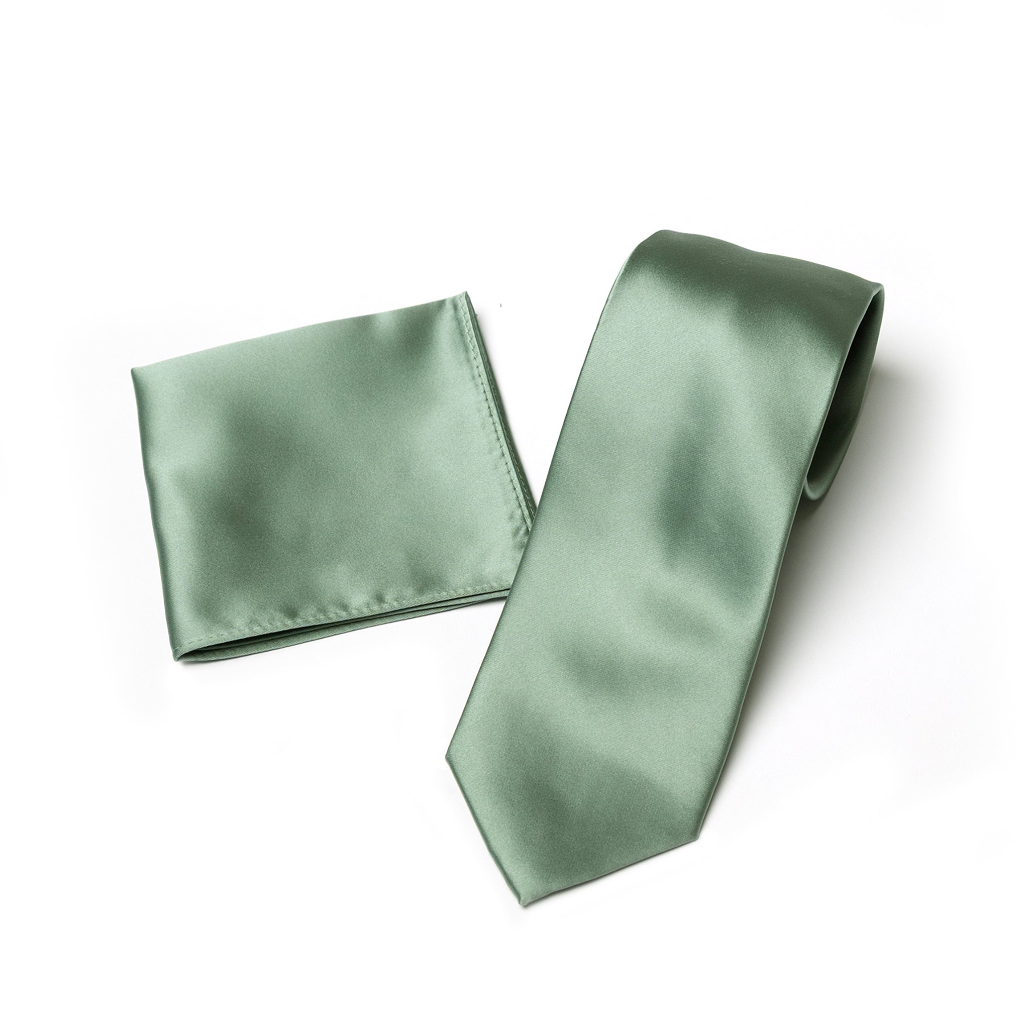 Sage tie and matching pocket square