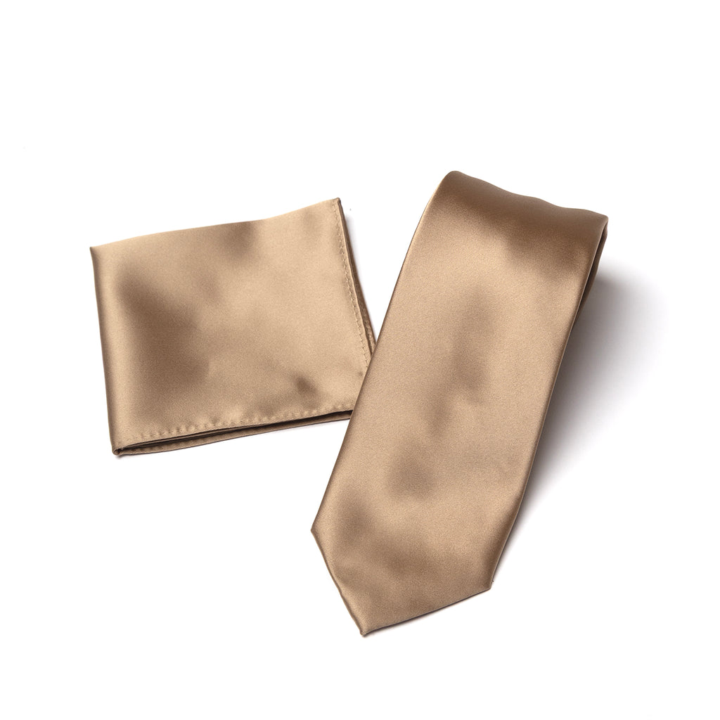 Mink tie and matching pocket square