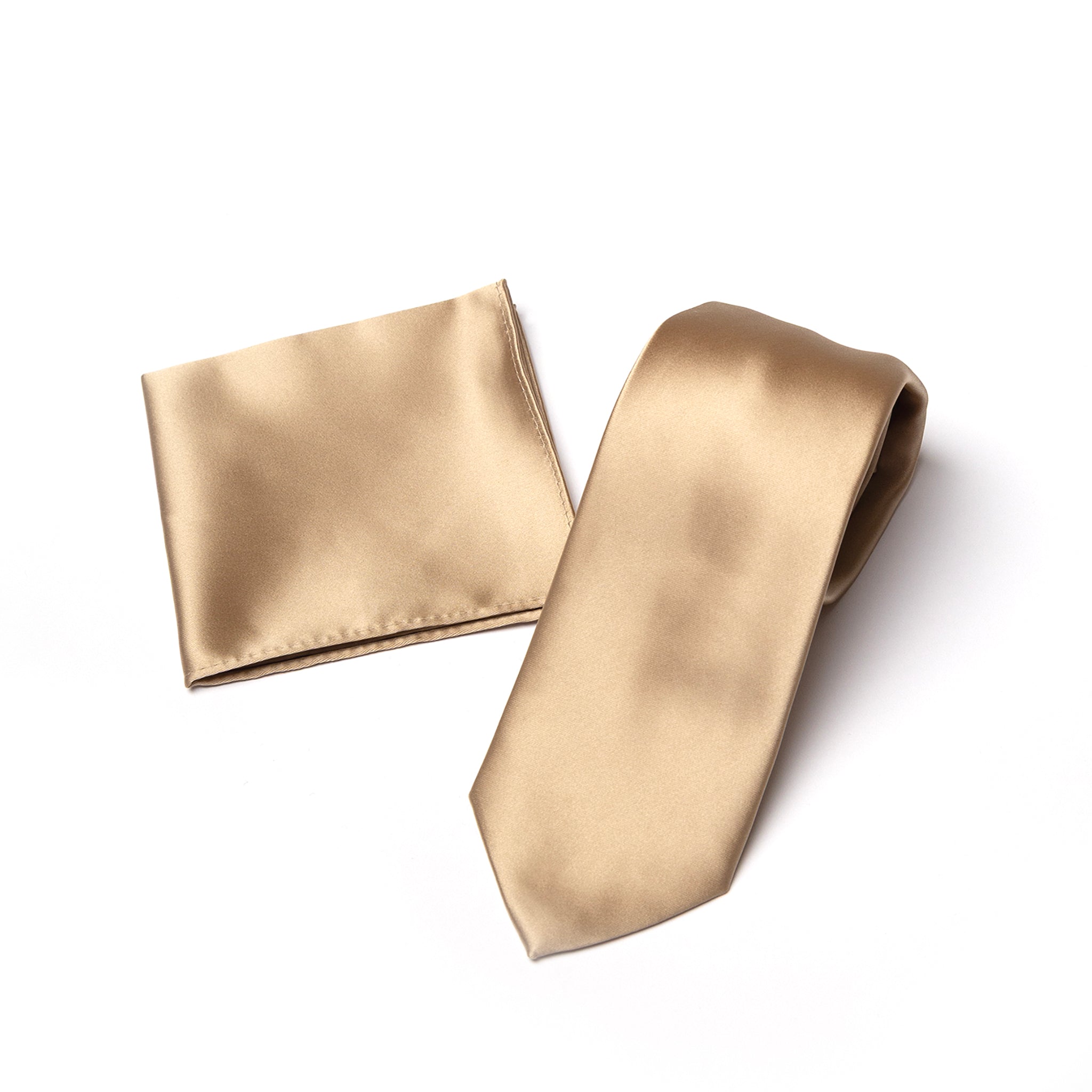 Coffee tie and matching pocket square