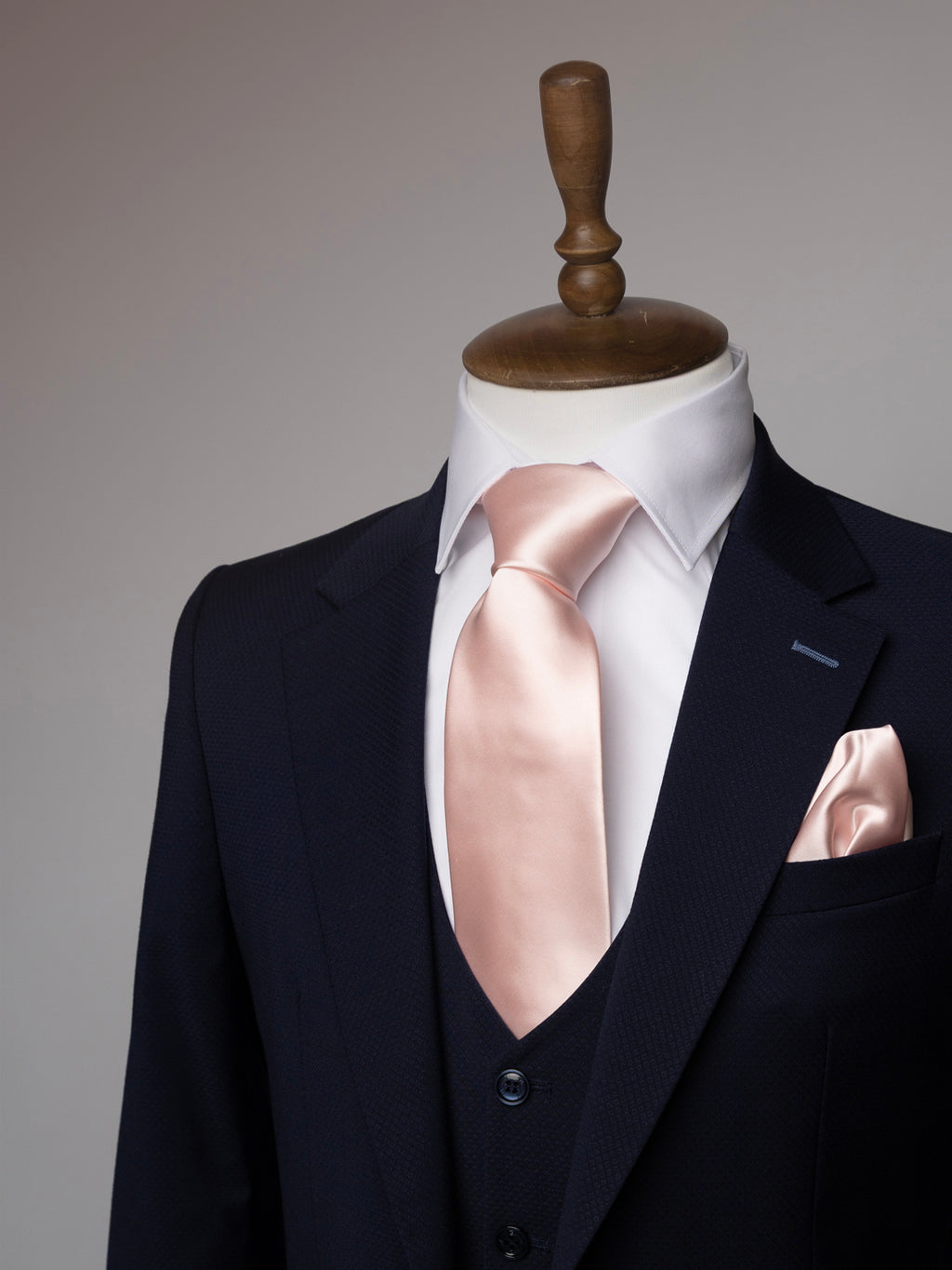 Baby Blush tie and matching pocket square