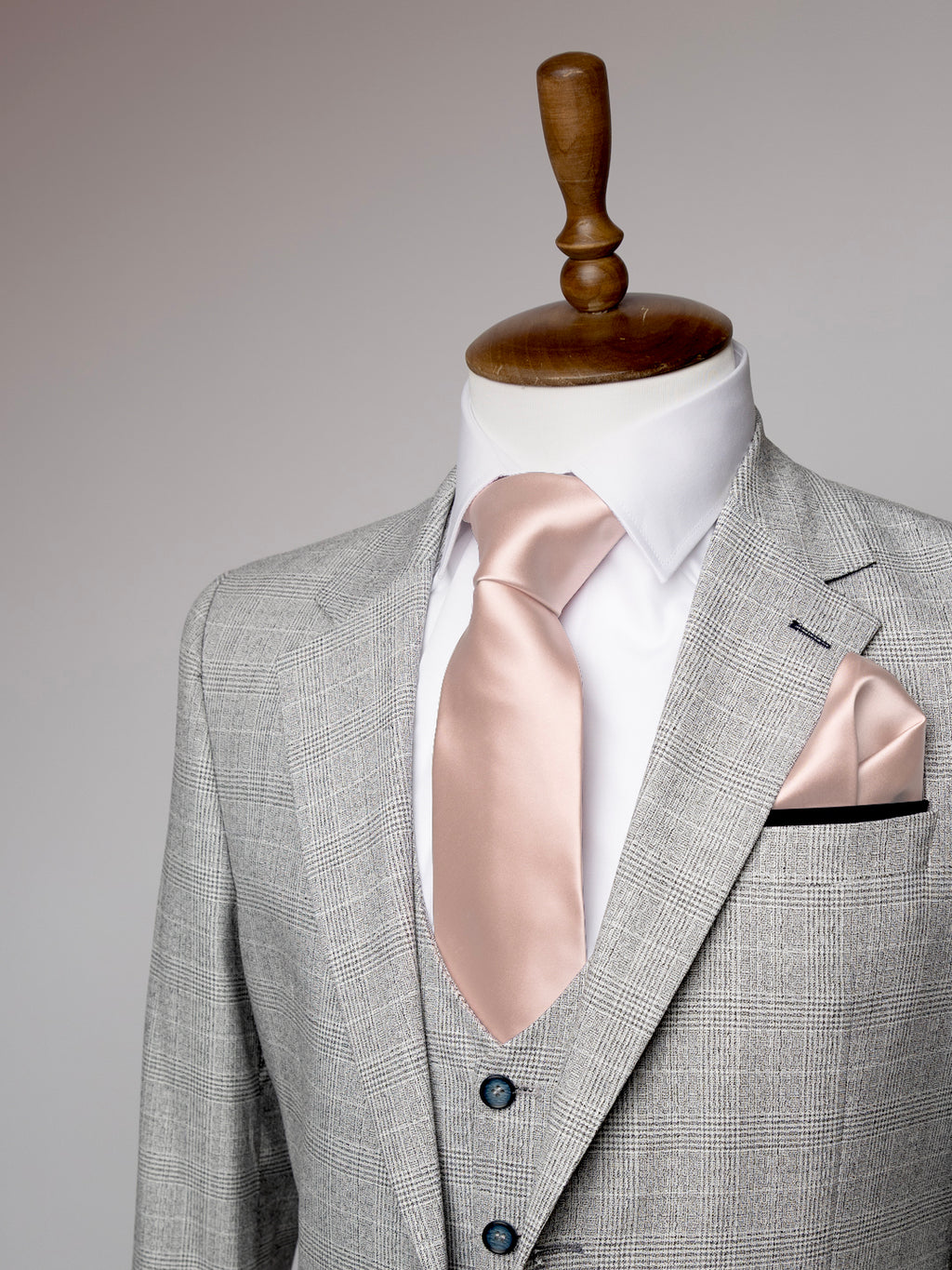 Powder Pink tie and matching pocket square