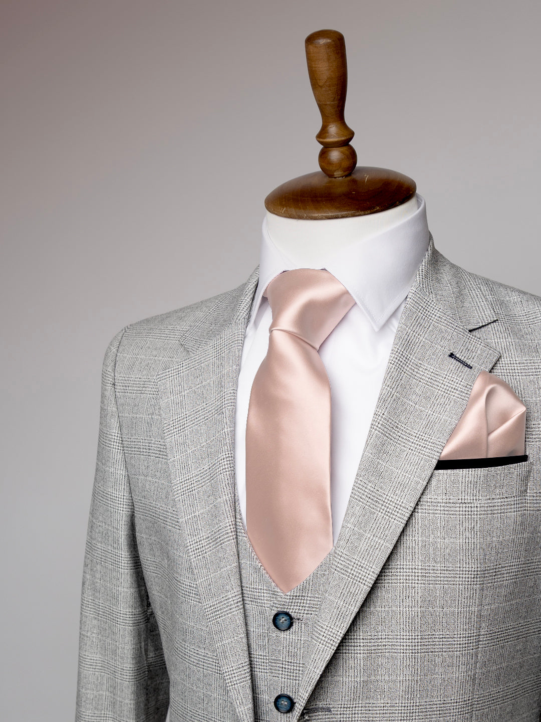 Powder Pink tie and matching pocket square