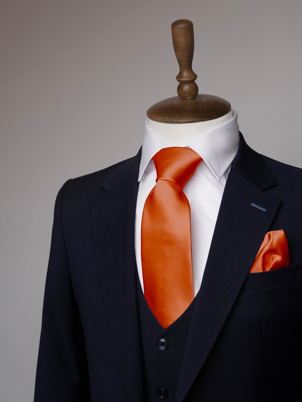 Burnt Orange tie and matching pocket square