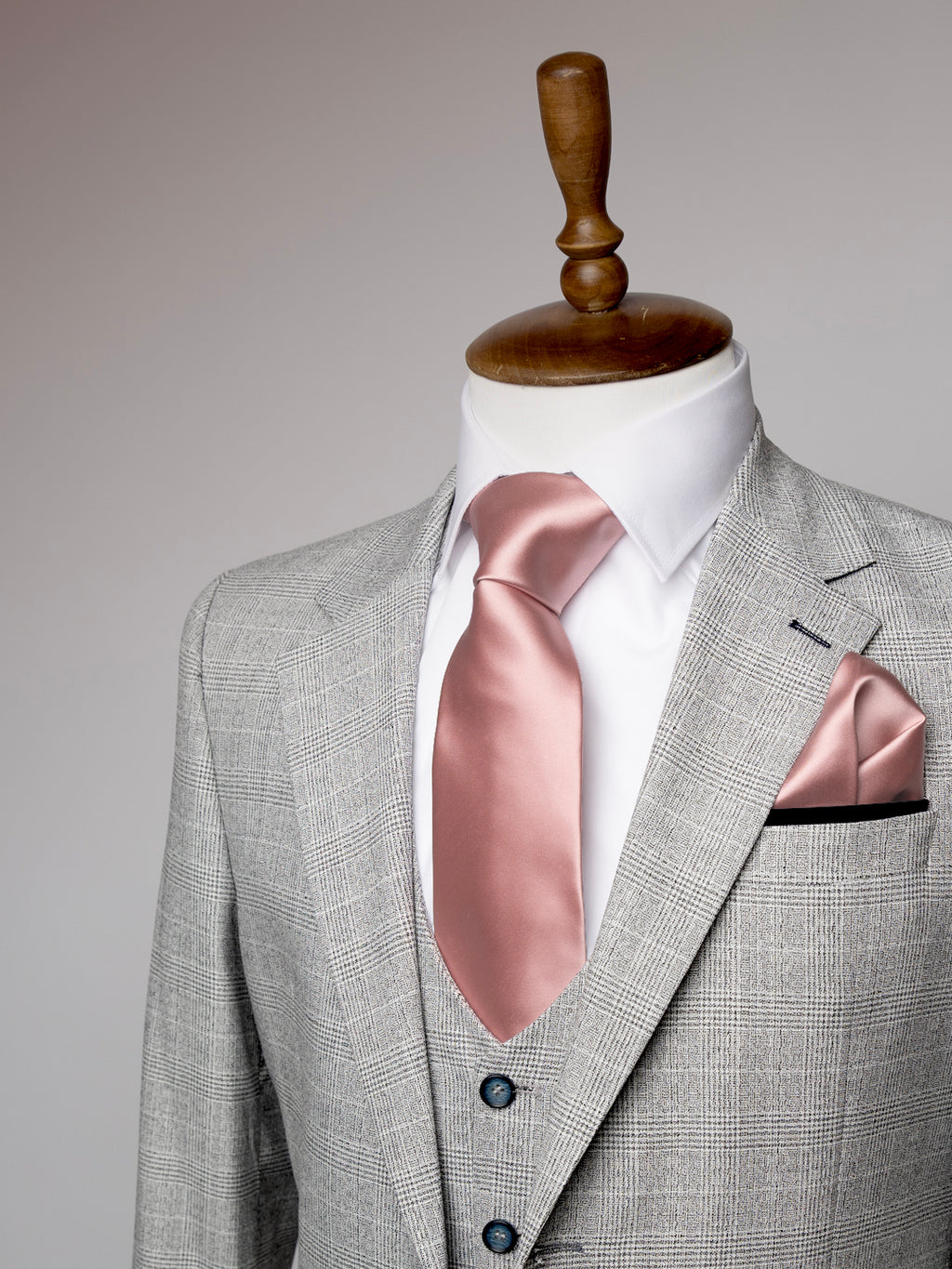 Dusty Rose tie and matching pocket square