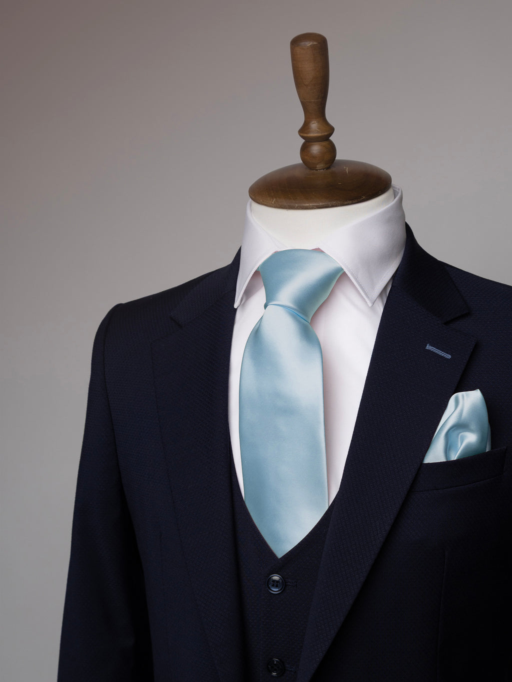 Light Blue tie and matching pocket square