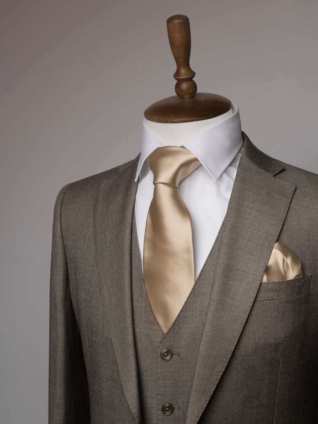 Light Mocha tie and matching pocket square