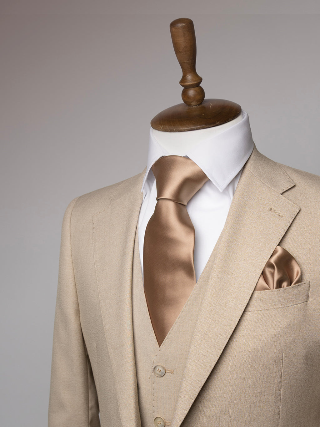 Mink tie and matching pocket square